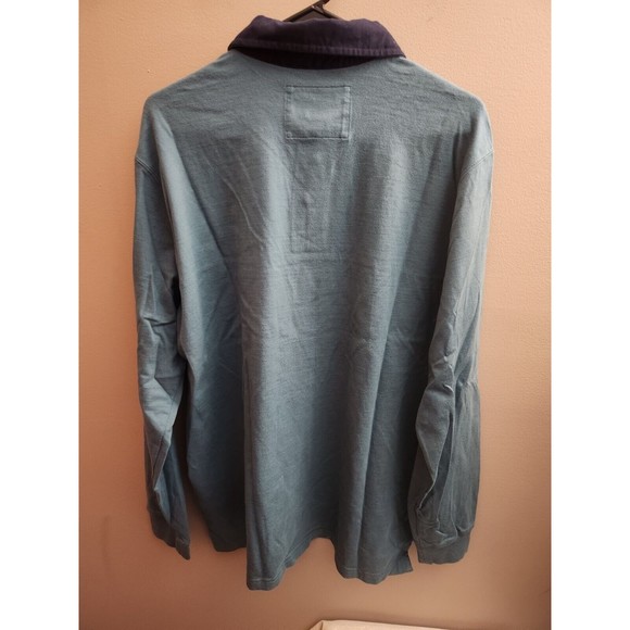 Men's L.L. Bean Traditional Fit Henley Shirt Size L Regular Teal Blue - Picture 4 of 5